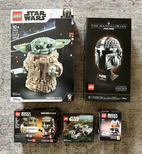 LEGO Star Wars Mandalorian Lot Helmet 75328 Child 75318 Brickheadz Ahsoka 40539