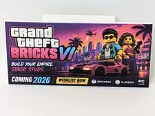 GTA 6 Parody Billboard Custom printed original LEGO® brick two 6x6 tiles