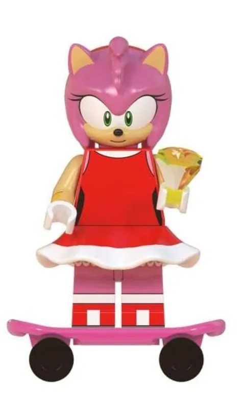 Sonic The Hedgehog Game Amy Rose with Pink Skateboard Custom Lego 