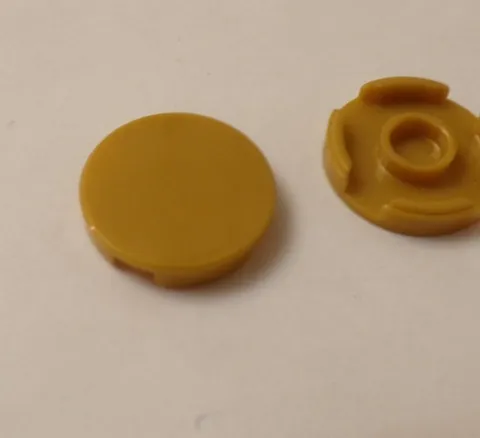 Lego x2 Gold 2x2 Round Smooth Finishing Tiles, 14769 (028-289)