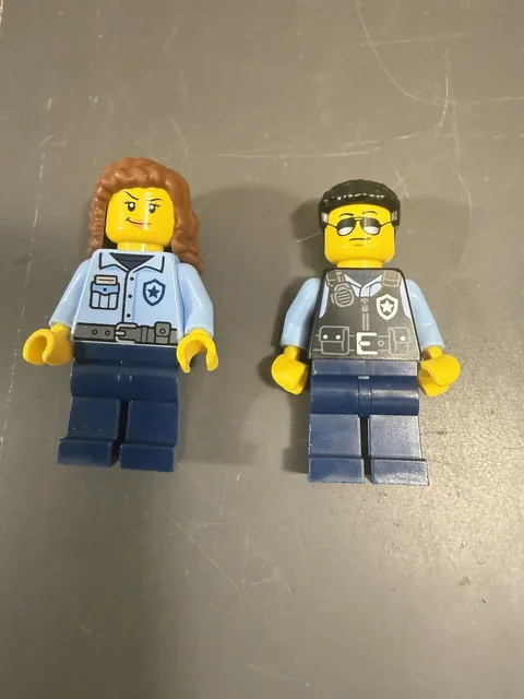 LEGO City Police Officer & Policewoman Minifigures Lot of 2 Cop Figures