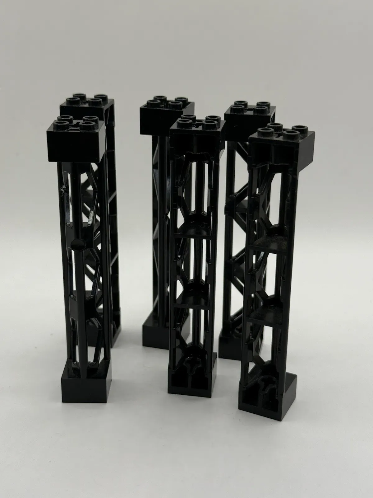 LEGO 2x2x10 Black Girder Lot x 6 Triangular Vertical Stand Support - No. 95347