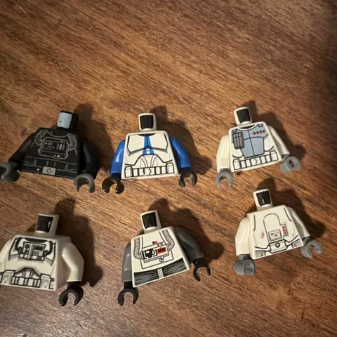 LEGO Star Wars Clone Trooper Printed Minifigure Torso Lot Bulk 6 Pieces