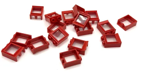 LEGO Lot Red Window 1 x 2 x 2 with Extended Lip, Vintage, Old Stock inv.613