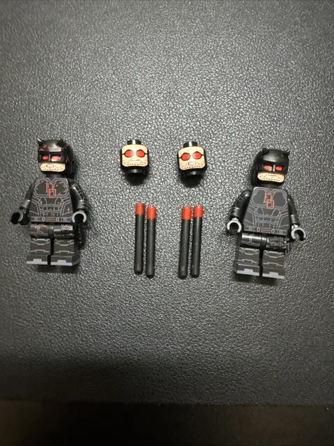Lego Custom Marvel Minifigures Daredevil Born Again Black Suit Dazzle Brick Set
