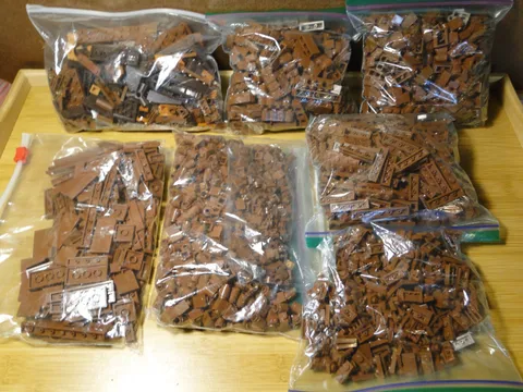 Lego Brown Mixed Parts Pieces Bricks Plates Lot Not Clean