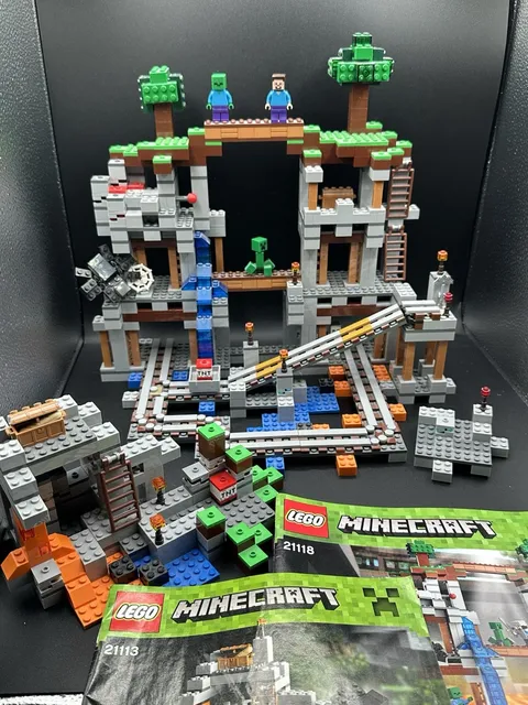 LEGO Minecraft 21118 21113 Sets with Mini Figs and Manuals No Box See Photos