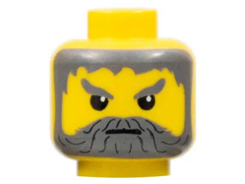 LEGO Minifigure, Head Beard with Gray Hair, Moustache inv.617