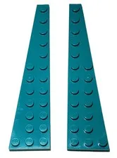 Lego Part 47397 47398 Wedge Plate 12x3 Left and Right Dark Turquoise