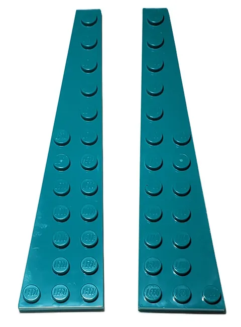 Lego Part 47397 47398 Wedge Plate 12x3 Left and Right Dark Turquoise