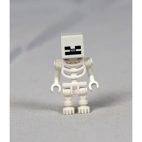 LEGO Minecraft Skeleton Mob min011 Cube Skull White Pixelated 2014 Figure