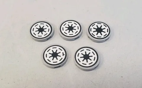 LEGO Star Wars Galactic Republic Logo 1x1 Round Tile Pattern Part Lot Of 5