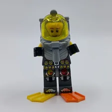 LEGO Divers Minifigure Diver w/ Trans-Yellow Helmet & Yellow/Orange Flippers