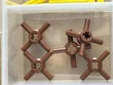 LEGO Parts - Reddish Brown Technic, Axle Hub 4 Bars - No 68888 - QTY 5