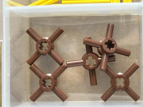 LEGO Parts - Reddish Brown Technic, Axle Hub 4 Bars - No 68888 - QTY 5