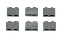 6 Lego® TRAIN Railway 9V RC 2x1 Brick with Grille Grill GREY