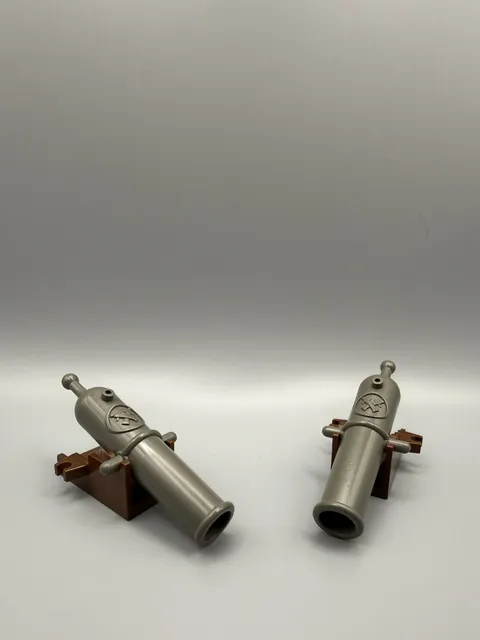 LEGO Minifigure Cannon Parts 518 2527 Dark Gray Cannon Brown 2 x 4 Cannon Base 