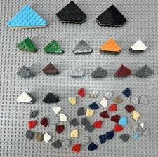LEGO Lot of 114 Wedge Plate Cut Corner, 8x8, 6x6, 4x4, 3x3, 2x2 Multicolored