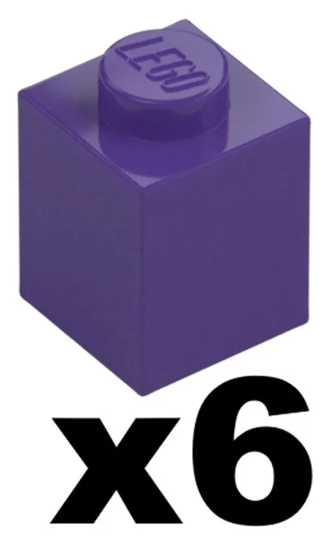 Lego New Mosaic Part 3005 - Qty 6 - BRICK Dark Purple 1 x 1 Stud Pieces D938