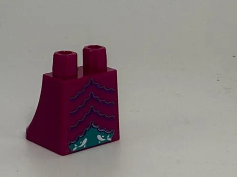 Lego Leg-Lower Body, Skirt with Dark Turquoise and Dark Purple Trim white koi