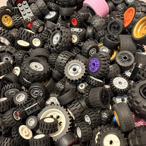 LEGO Bulk Wheels Tires 1 lb pound Washed Random Pick Variety of Sizes