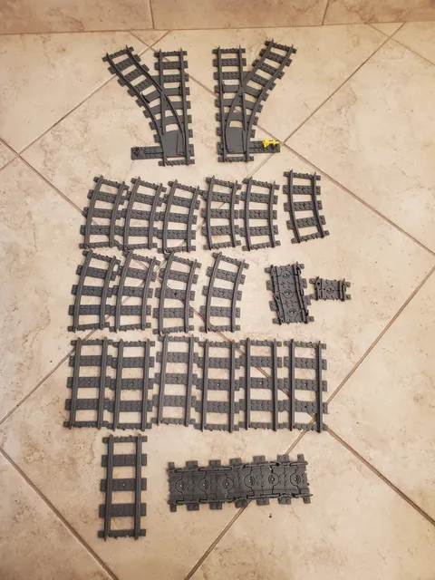 Genuine LEGO Train Track Rail Lot - SwitchOvers, Straight, Curve, and more!