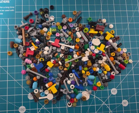 Lego Misc Small Pieces Lot - 1x1 Round Stud 1x1 Steering Wheels Sticks Flowers