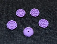 (5) 1x1 Medium Lavender Multi - Layer Flower Brick ~ New Lego Parts ~