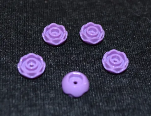 (5) 1x1 Medium Lavender Multi - Layer Flower Brick ~ New Lego Parts ~