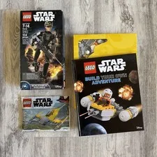 LOT OF 3 LEGO Star Wars Sets 30383 Naboo Starfighter 75119 Jyn Erso HC Book NEW