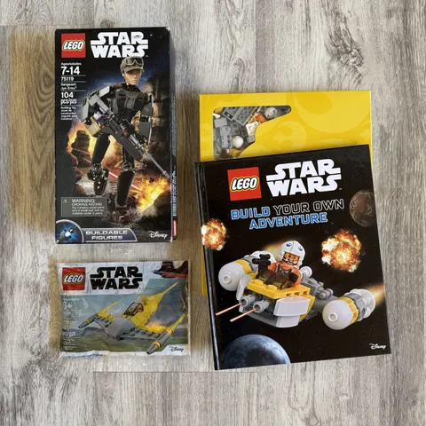 LOT OF 3 LEGO Star Wars Sets 30383 Naboo Starfighter 75119 Jyn Erso HC Book NEW