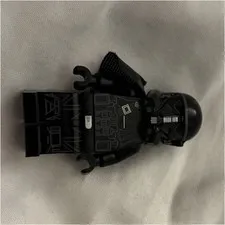 LEGO Black Minifigure w/ Helmet, Plastic Minifig Figure