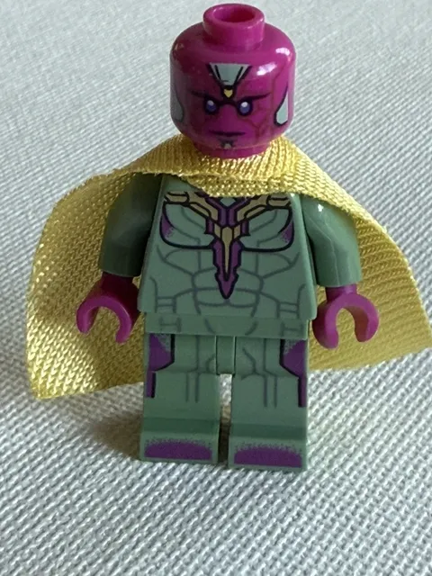 Lego Marvel Minifigure Vision, sh303 Vision - Yellow Spot on Forehead. Unique.