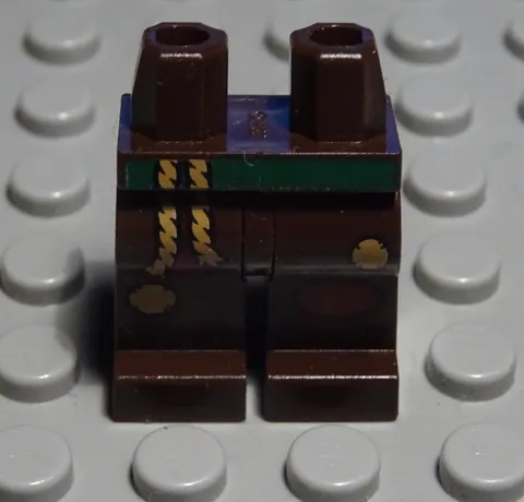 Lego figure accessories legs pants dark brown with decor