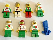 Lot of 7 Lego Octan Oil Racing Crew Mini Figures  minifigs VTG
