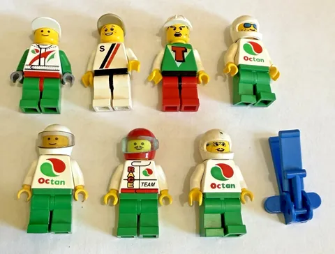 Lot of 7 Lego Octan Oil Racing Crew Mini Figures  minifigs VTG