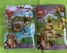 LEGO Friends Lot Of 2 Animals Brown Bear’s River Orangutan’s Banana Tree New 