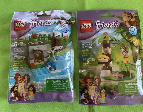 LEGO Friends Lot Of 2 Animals Brown Bear’s River Orangutan’s Banana Tree New 