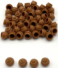 Lego 50 New Medium Nougat Plates Round 1 x 1 with Horizontal Swirl / Twist Parts