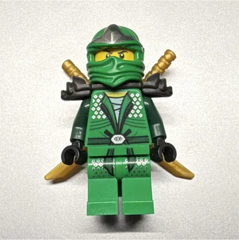 LEGO NINJAGO Lloyd Green Ninja Minifigure w/ Hood Mask & 2 Swords