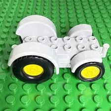 Lego Duplo Item Tractor Base 2x6 gray with mudguards yellow wheels black tires