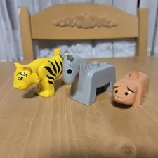 Vintage 90s Lego Duplo Animals Tiger Donkey Pig