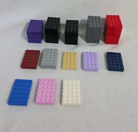 LEGO 4x6 Plates Bulk Lot 65 Pcs Mixed Colors Building Base Parts Genuine 3032
