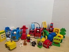 Lego Duplo Bundle Fire Construction Trucks Cars  Firefighters  Workers Pets 