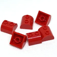 LEGO Parts - Red Slope, Curved 2 x 2 Double 2 Hollow Studs 30165 - QTY 6