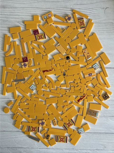 LEGO BRIGHT LIGHT ORANGE LOT 250 PCS 2X2 2X4 1X6 1X4 1X2 TILE PLATE VARIETY