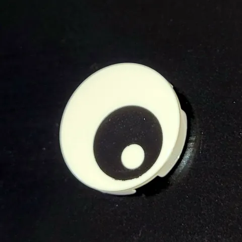 LEGO 14769pb004 Tile, Round 2x2 w/ Bottom Stud Holder w/ Black Eye w/ Pupil ✳1PC
