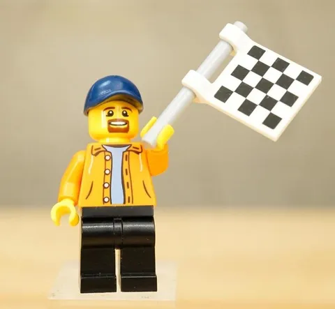 Authentic Toy Lego Minifigure Race Official Checkered Flag SC029 Speed Champions