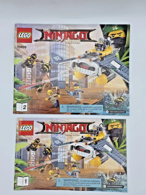 LEGO 70609 Ninjago Movie Manta Ray Bomber Instructions Manual Books 1 &2