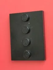 LEGO 88646 BLACK Tile, Modified 3x4 w/ 4 Studs in center ⛭ 1pc